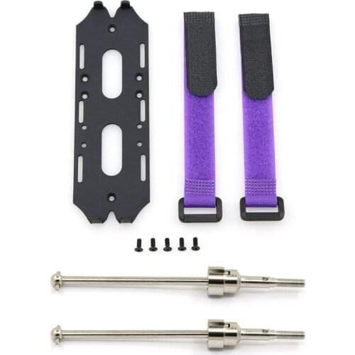 Metal Battery Tray Mounting Plate Bracket Expansion Board with 2Pcs Metal Universal Drive Shaft CVD Dog Bone