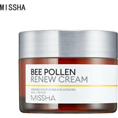 MISSHA Bee Pollen Renew Cream 50ml Whitening Hyaluronic Acid Cream Anti Aging Repair Brightens Skin Toneup Care Korea Cosmetics