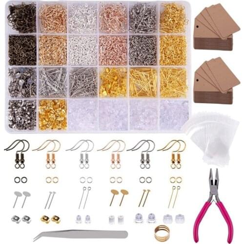 Alloy Accessories Set Jewelry Findings Tools Clip Buckle Lobster Clasp Open Jump Rings Earring Hook Jewelry Making Supplies Kit