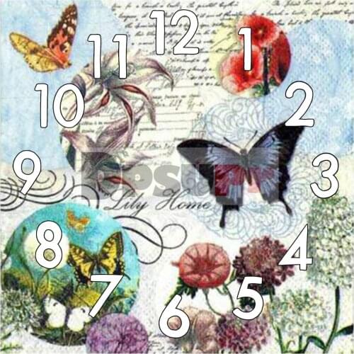 Dpsupr 5D Diamond Painting Kit With Clock Mechanism Cross stitch Full Square Round Diamond Embroidery Butterfly Mosaic Home G132