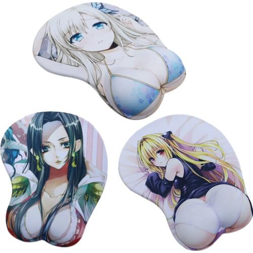YuBeter Anti Slip Cartoon 3D Anime Mouse Pad Wrist Rest Silicone Creative Sexy Breast Hip Mice Mat Office Kawaii Mousepad For PC