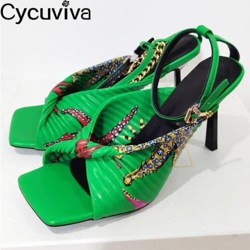 Sexy Leather Strappy Sandals Women High Heel Shoes Summer Square Toe Sexy Thin Heel Party Sandalias Gladiator Sandals for Women