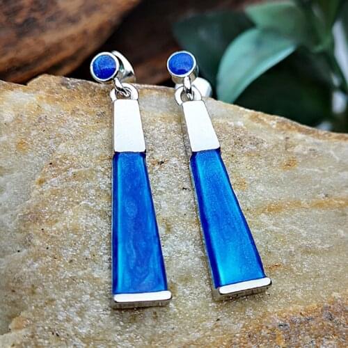 Rong Yu Hot Selling Blue Colored Aobao Earrings For Women European And American Fashion Female Fashion Ear Jewelry Manufacturers