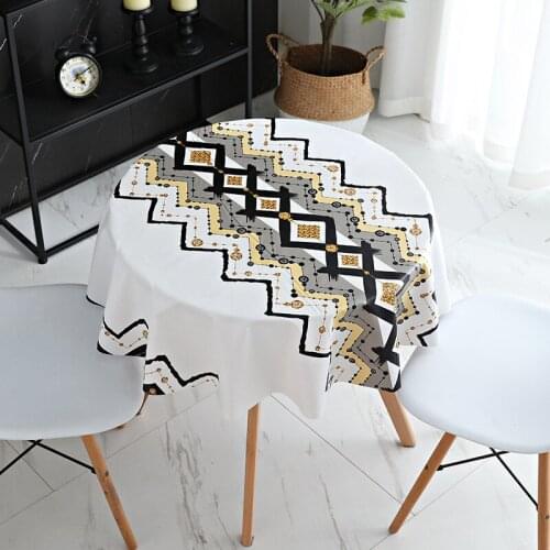 Flowers Pattern PVC Tablecloth Nordic Home Decor Wedding Round Table Cloth Accessories Coffee Table Cover nappe mariage T444