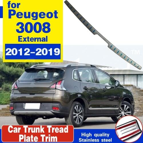 Car styling Stainless Steel Rear Bumper protector trunk bumper trim cover protector for Peugeot 3008 2012--2019 Car accessories