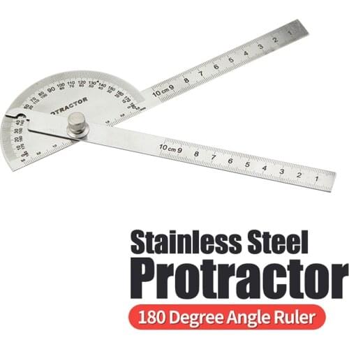 180 Degree Angle Ruler Adjustable Protractor Woodworking Stainless Steel Angle Ruler Carpentry Measure General Measuring Tool