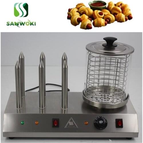 Sausage warmer Hot-Dog Grill Sausage insulation machine with 6 heating spike hot dog maker machine bread Steamer
