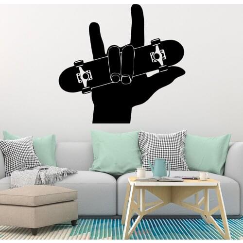 Fun Skateboard Wall Stickers Adhesive Wallpaper Vinyl Removable Room Decoration Nursery Kids Room Wall Decor Vinyl Art Decals