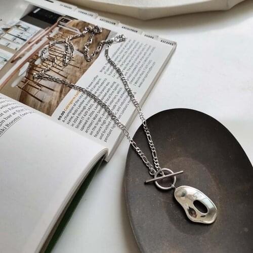 High Quality Long Chain Geometric Necklace For Women Statement 925 Sterling Silver Charm Pendant Necklace Fashion Jewelry Gifts