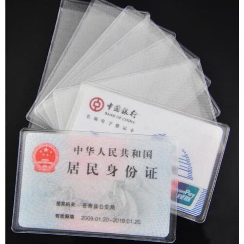 ISKYBOB 10pcs Pvc Id Credit Card Holder Plastic Card Protector Case To Protect Credit Cards Bank Cardholder Id Card Cover