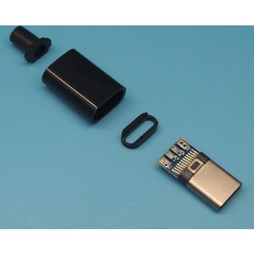 5set/lot 4 IN 1 USB-C Type 2.0 version male plug with PCB board solder wire test male plug data connector