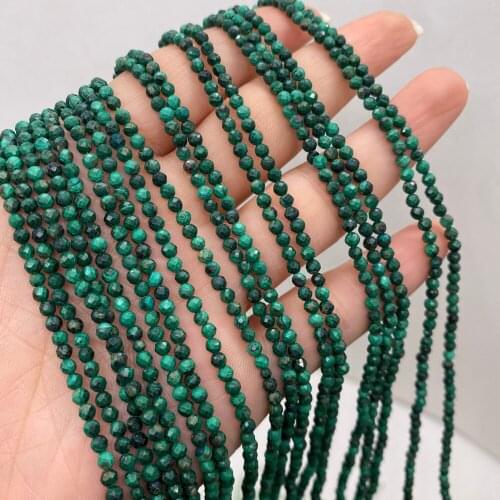 Natural Semi-precious Stones Small Faceted Beads Malachite Spacer Beads Loose Beads for Jewelry Making DIY Accessorie