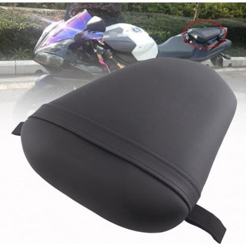 Black Motorcycle Rear Seat Cushion Passenger Pillion Saddle Pads Cover Fits For YAMAHA YZF-R1 2007-2008