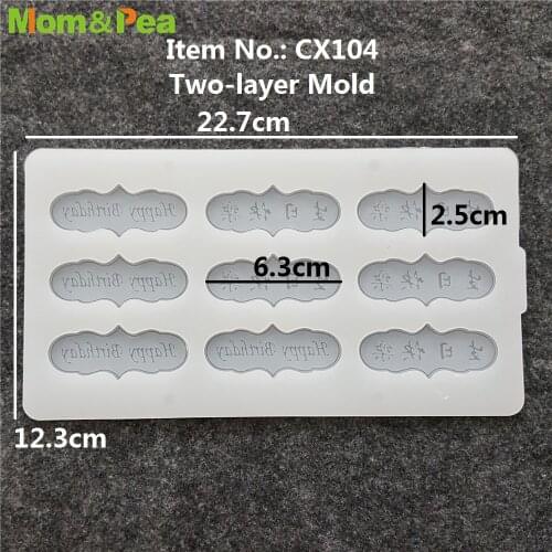 CX104 Happy Birthday Silicone Mold Chocolate Ornamental Fondant Mould Cake Decoration Tools