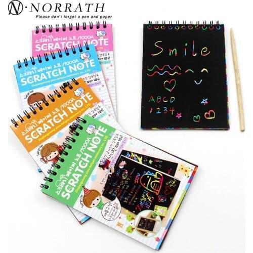 Planner Kawaii Creative DIY Scratch Note Black Cardboard Draw Sketch Notes for Kids Toy Notebook Child Gift School Supplies