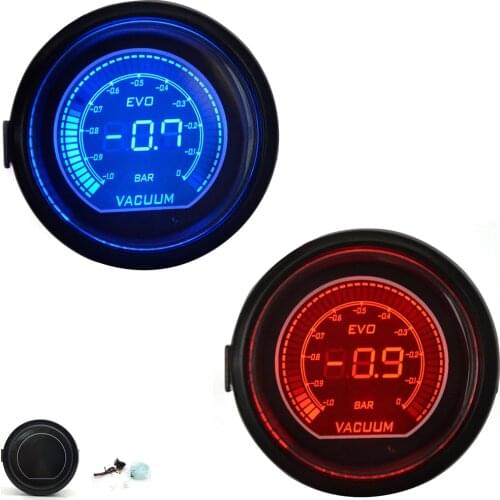 DRAGON GAUGE 52mm EVO Vacuum Gauge Red&Blue Dual Led Display With Sensor