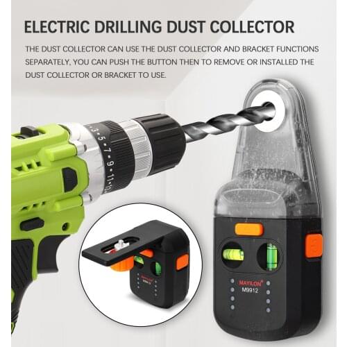 Electric Drilling Dust Collector Laser Level 2 In 1 Functions Wall Electric Suction Vacuum Drilling Dust Collector Dust Cleaning