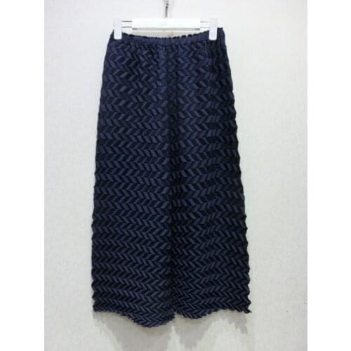 HOT SELLING miyake fashion solid pleated straight pants Nine pants IN STOCK