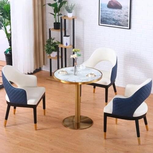 Chinafurniture Light Luxury Negotiation Table and Chair Combination Simple Marble Discussion Reception Table and Chair