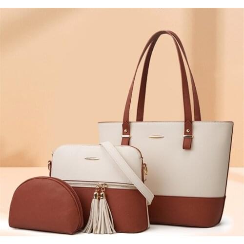 PU Handbags Crossbody Tote Bags Set for Women Shoulder Bags Tote Satchel Hobo 3pcs Purse Set