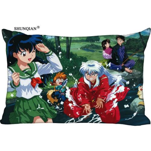 Hot Nice Anime Inuyasha Rectangle Pillowcase Zipper Wedding For Bedroom Pillow Cover Custom Pillow Case 612