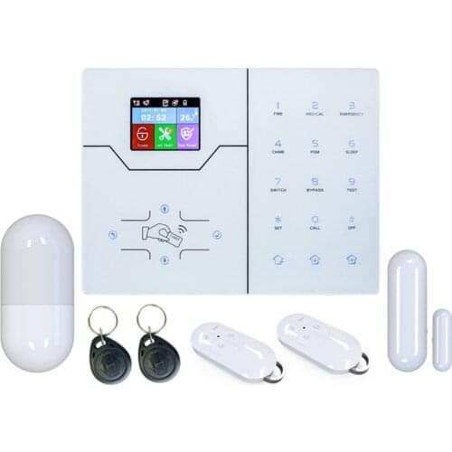 Promotion English French Text menu RJ45 Ethernet TCP IP GSM Alarm System Smart Home Security Alarm System With App and WebIE