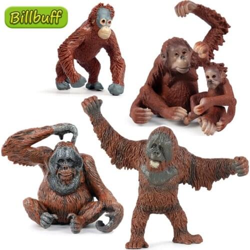 Simulation Wild Animals PVC Orangutan Cub Model Action Figures Collection Miniature Cognition Educational Toys for children Gift