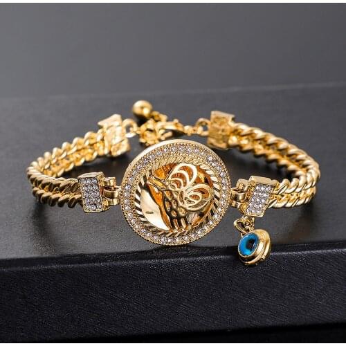Trendy Charms Allah Jewelry Turkish Coin Bangle Men Islam Woman New Religious Faith Fashion Middle East Muslim Bracelet Arabic