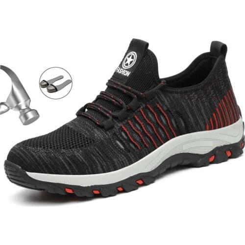 Men Safety Shoes Steel Toe Caps Anti-smashing Anti-puncture Construction Work Boots Breathable Mesh Security Protective shoes