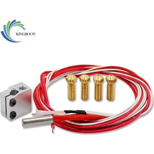 KINGROON Volcano Heat Block Cartridge Heater 12V 40W V5 V6 Nozzle Thermistor Sensor Hotend Set 3D Printer Parts 1.75mm Filament