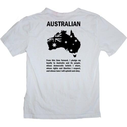 2019 New Fashion Funny T-shirt Australia Day Flag Pledge Southern Cross Ozzy Shirt - Sizes S-XL Various Colours