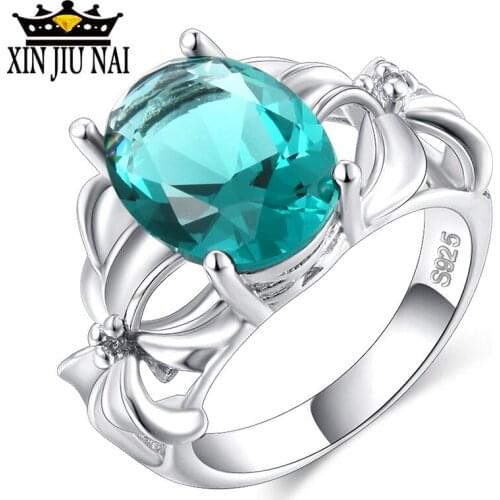 2019 New Fashion Women Rings Dark Green Crystal Zircon Wedding Rings Elegant Ladies Jewelry Gifts Aneis Emerald Ring