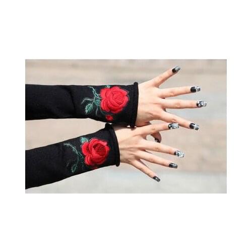 New ethnic wind wool knit thick warm arm sleeves hand sleeve arm set half finger long sleeves fake sleeves