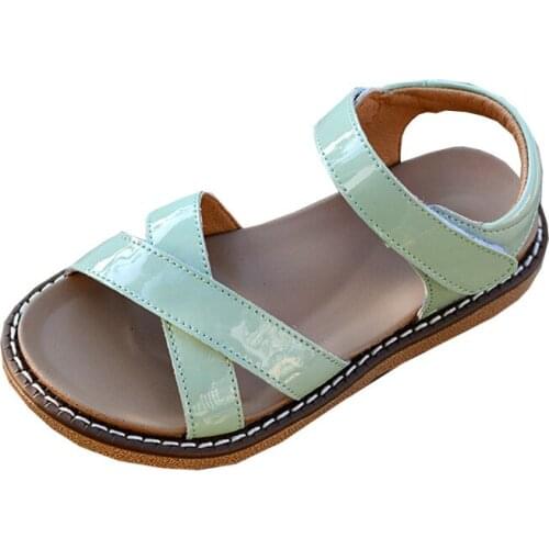 Summer Girls Sandals Jelly Film Sheepskin Soft Genuine Leather Childrens Beach Shoes Arch Sole Open Toe Kids Shoes 6T 8T