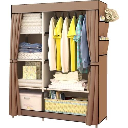 Bedroom Wardrobe Non-woven Clothes Wardrobe Folding Portable Clothing Storage Cabinet Dustproof Closet Home Furniture