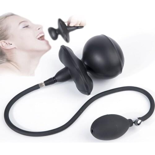 Silicone Inflated Mouth Plug Super Big Anal Plug Dildo Butt Plug Anal Dilator Mouth Throat Plug Anus Extender Dilatador Sex Toy