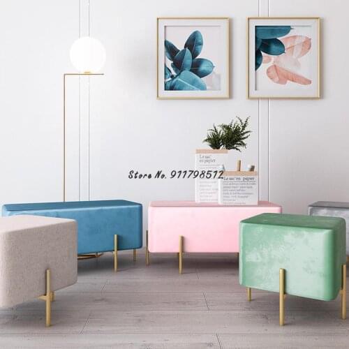 Nordic cloakroom pier long sofa stool creative door change shoe stool household small stool door shoe foot pedal