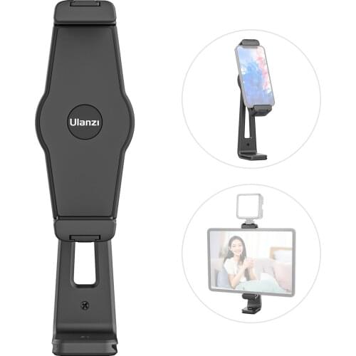 ST-20 Universal Tablet Tripod Mount Adjuatable Tablet Clamp Holder 360° Rotatable Vertical Horizontal Usage with 1/4" Screw Hole