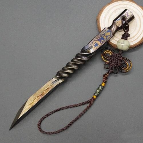 Handmade Pattern Steel Tea Knife Longquan Creative Teaware Accessories Pry Cutter Tea Cake Knife Vintage Needle Tool Collection