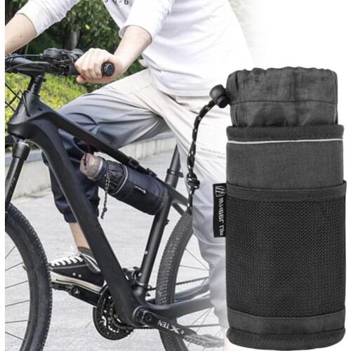 Wheel Up Water Bottle Bag Drawstring Multifunctional Aluminum Foil Handlebar Frame Insulated Stem Storage Bag for Cycling