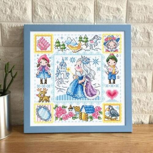 TOP Cross stitch kits Counted Cross Stitch Kit The Snow Queen Princess Winter Fairy Tale Fairytale Fairyland Wonderland SO