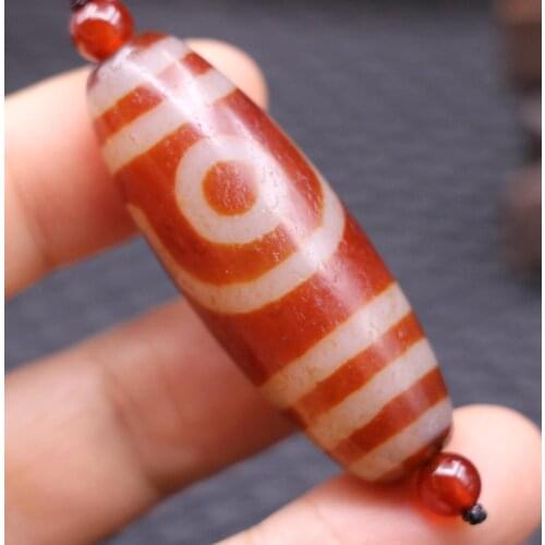 Unique Magic Tibetan Old oily Agate 2 eye Love Totem dZi Bead