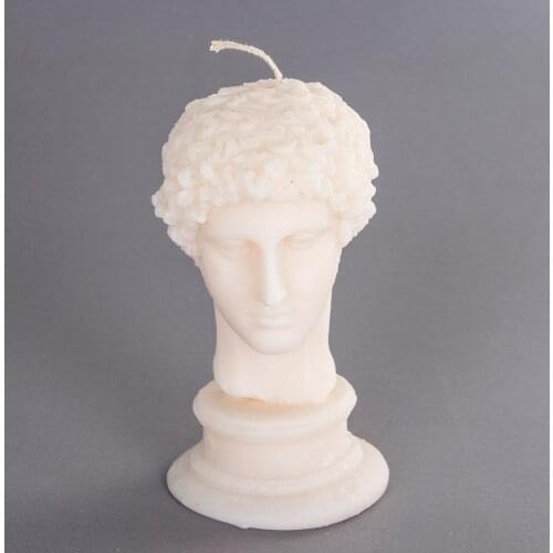 Veramaya Decorative Hermes Büst Candle Cream Color 15 Cm