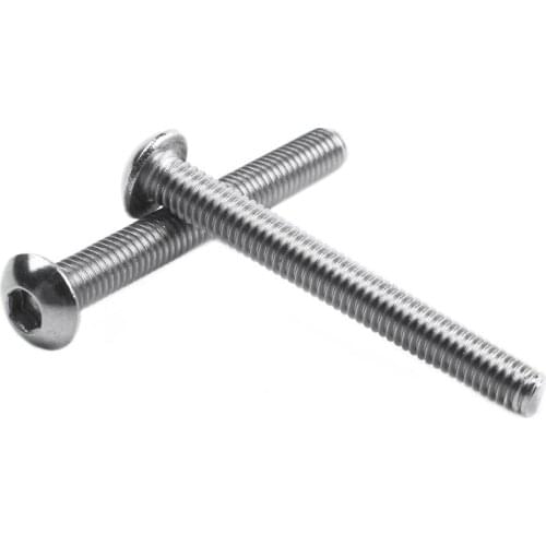 Stainless Steel Button Head Screw, Hex Socket Bolts Type:M3 / 3mm Bolt size:M3 x 25mm Your pack quantity:30
