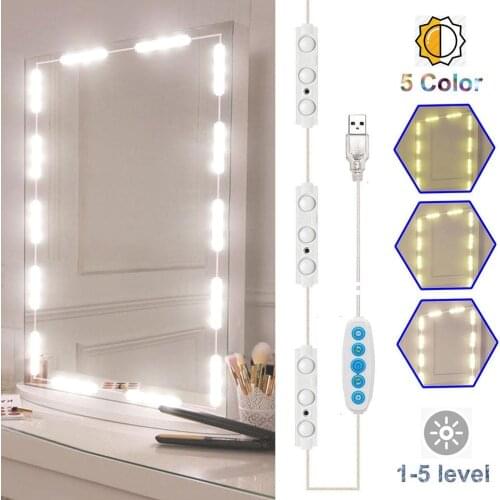 LED Mirror Light Dimmable Mirror Lighting with 45 Leds DIY Make-Up Light for Dressing Table USB Makeup Mirror Light