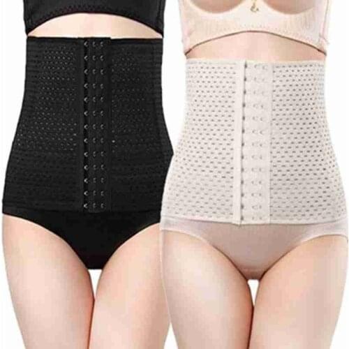 Women Waist Cinchers Nylon Belt Soft Shapewear Slimming Belt Body Shaper Belly Fitness Hollow Out Corset Plus Size XS-4XL