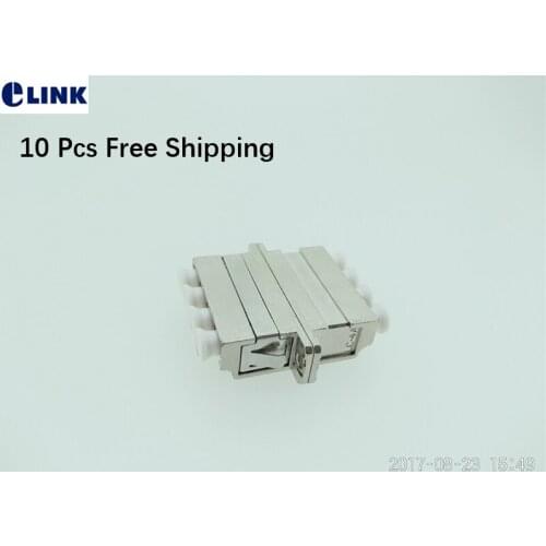 10 Pcs LC Quad fiber adapter metal housing SM MM optical fibre coupler IL