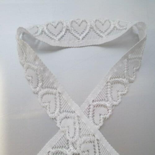 10 yards / lot beautiful white heart-shaped stretch lace width 18 mm DIY clothing accessories Ribbon lace embroidery
