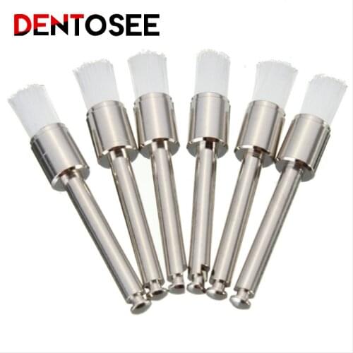100pcs/Pack Dental Lab Nylon Small Latch/Taper Polishing Polisher Prophylaxis Soft Brushes Dentist Products 0.6cm Brus White Fla