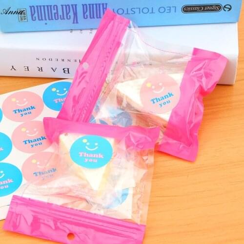 120pcs/lot Gift Packaging Round Smiling face thank you sealing paste sticker "thank you"packaging sticker Baking decoration
